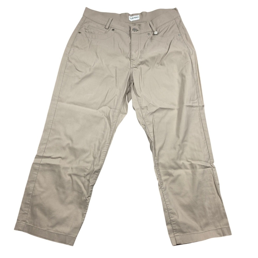Golfino Khaki Golf Cropped Pants Womens 6 Stretch Capri Athleisure Country Club